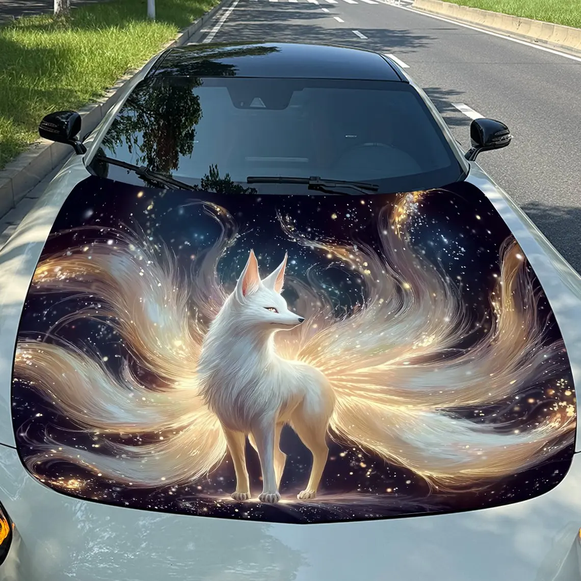 

Nine-tailed Fox Car Vinyl Wrap - Self-Adhesive Waterproof Hood Decal For Trucks, Cars & SUVs | Scratch-Resistant Automotive Stic