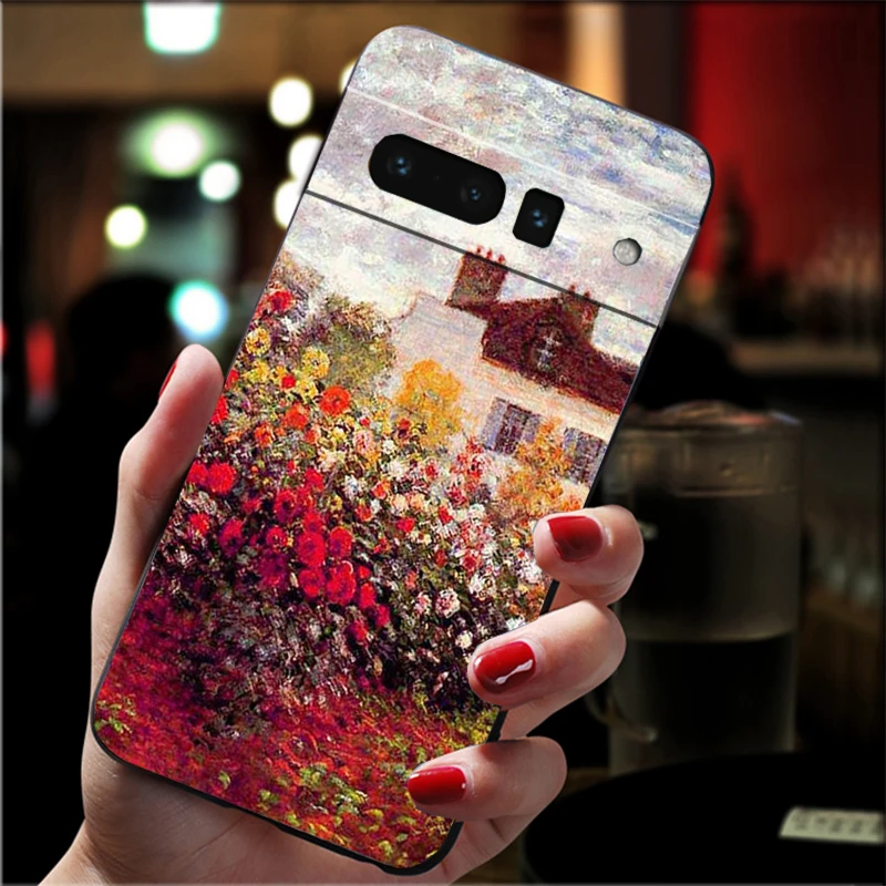 حافظة لهاتف جوجل بيكسل 10 9 برو XL 9A 8 7 6 برو بيكسل 8A 7A 6A بكسل 8 7 6 5 كلود مونيه جاردن لوتس بريدج #1