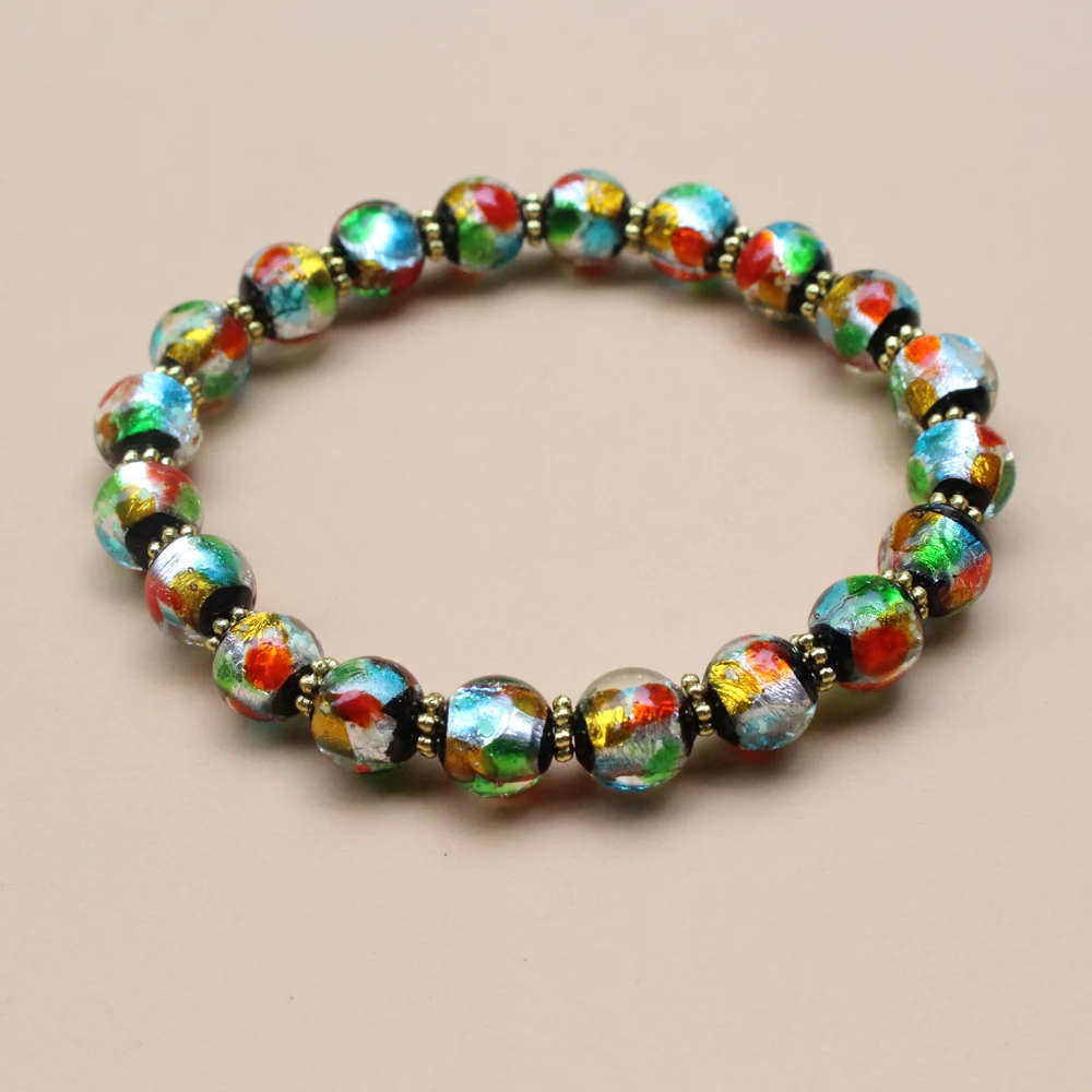 Luminous  Lampwork Glass Beads Glow In the Dark Mix Color foilRound  for Jewelry Bracelet Necklace Earring Making Accessories