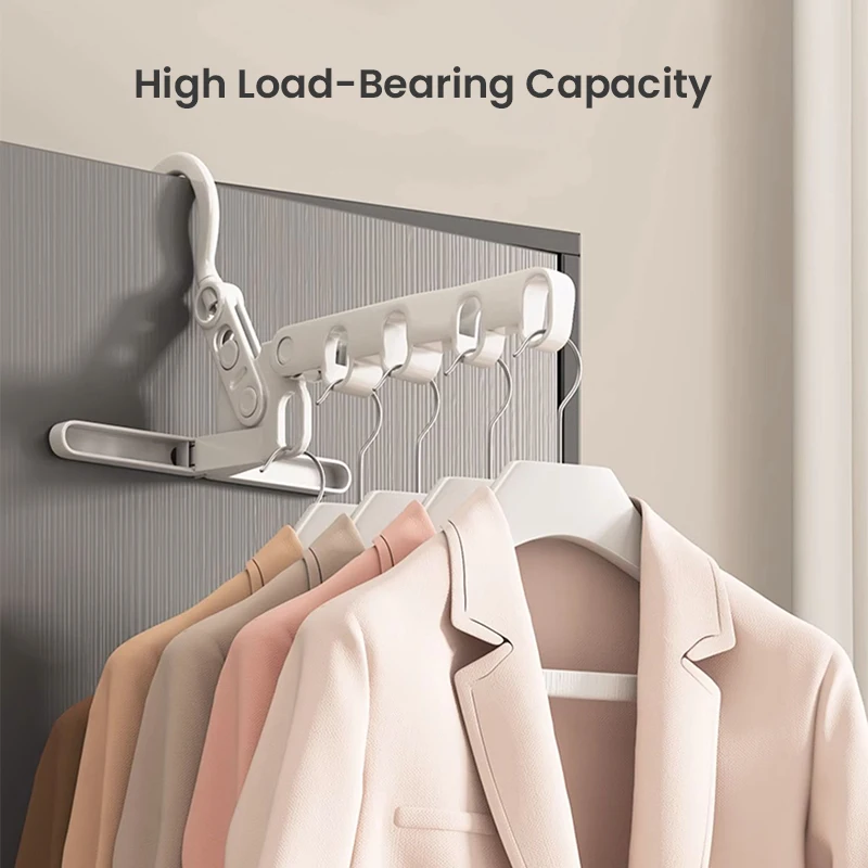 Portable Foldable Travel Hanger Folding Clothes Drying Rack Travel Hangers Hanging Rack with 5 Holes for Hotel Camping Travel