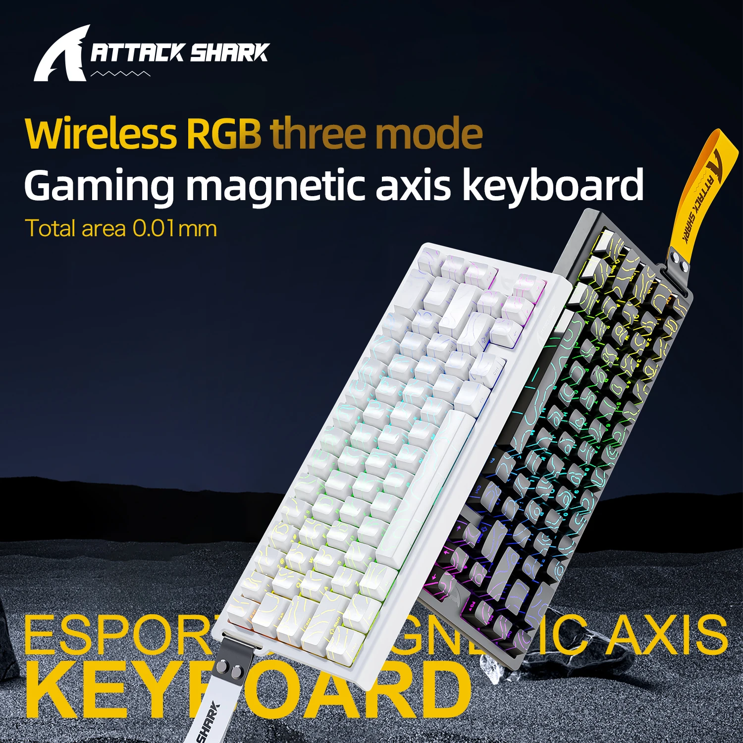 X68Pro HE ATTACK SHARK Magnetic Gaming Keyboard Wireless for Pro Esport 8KHz 0.01mm Precision 0.125ms Latency RGB Backlit X68HE