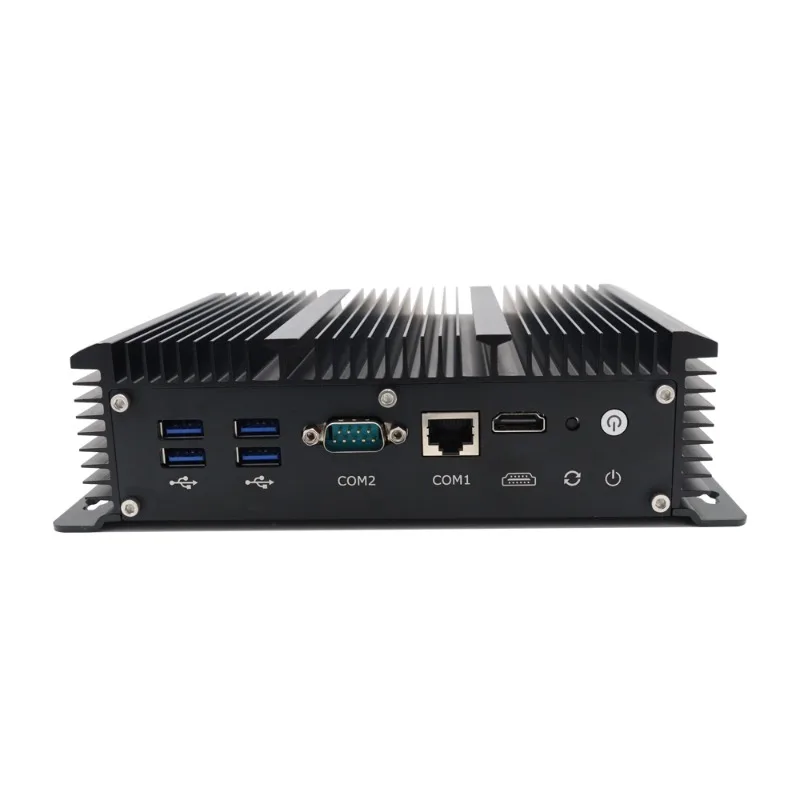 Безвентиляторный промышленный мини-ПК с 6 LAN-портами, опции Intel Core G7-7100 Celeron, 4 USB, 2 COM, слот для SIM-карты для сетевых устройств безопасности и фаерволов
