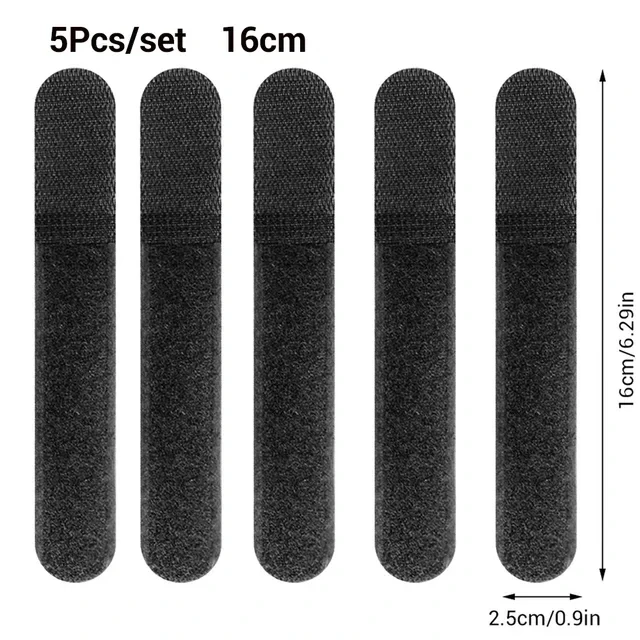 5 Stück Taktische Nylon-Gurte Kabelbinder Gurtband-Organizer mit Klettverschluss zum Fixieren und Bündeln von Kabeln, Wiederverwendbarer Rucksack-Verschluss – Detail 11