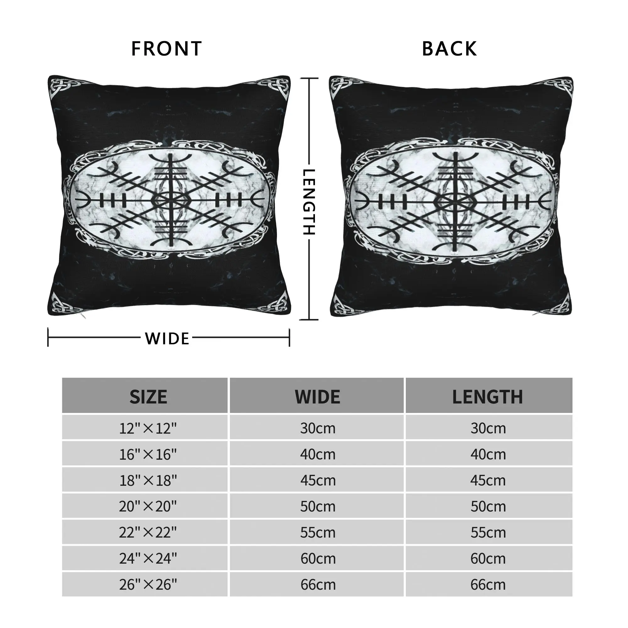 Aegishjalmur Norse Rune Celtic Knot Marble Pillow Case  Graphic Pillow Cover Funny Pillowcases For Sofa Bedroom Home Decor