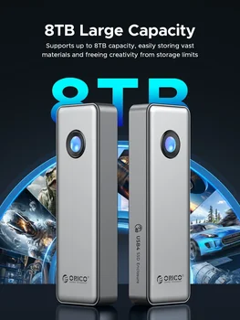 Krabice ORICO RGB 40Gbps USB4 M.2 SSD 8TB s chladicím ventilátorem, PCIe4.0 NVME, hliníková, kompatibilní s Thunderbolt 3/4 10 nejlepší prodej 8TB M2 SSD - №3