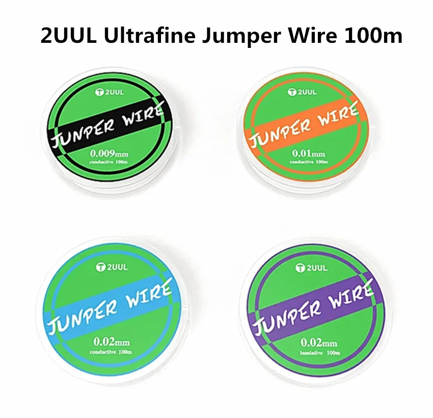 

2UUL сверхтонкая перемычка 0,01 0,02 0,009 мм 100 м серебряная летающая леска для ремонта телефона изоляционная проводящая сверхтонкая летающая леска