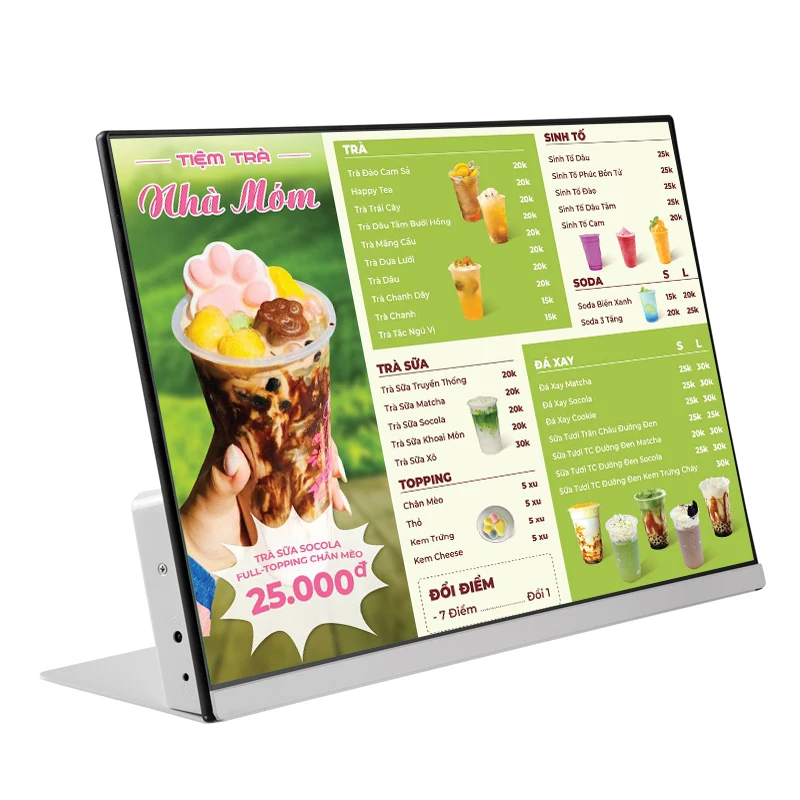 23.8 Inch Desktop ADS Screen Digital Poster Display for Restaurants Menu Boards and Elevator Advertising Led Signage