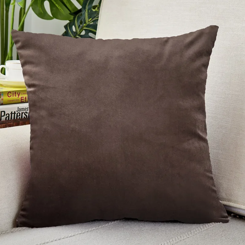 Fashion Velvet Throw Pillow Cover Soft Solid Decorative Square Cushion Case for Sofa Bedroom Car Home 45x45cm Cozy Pillowcase