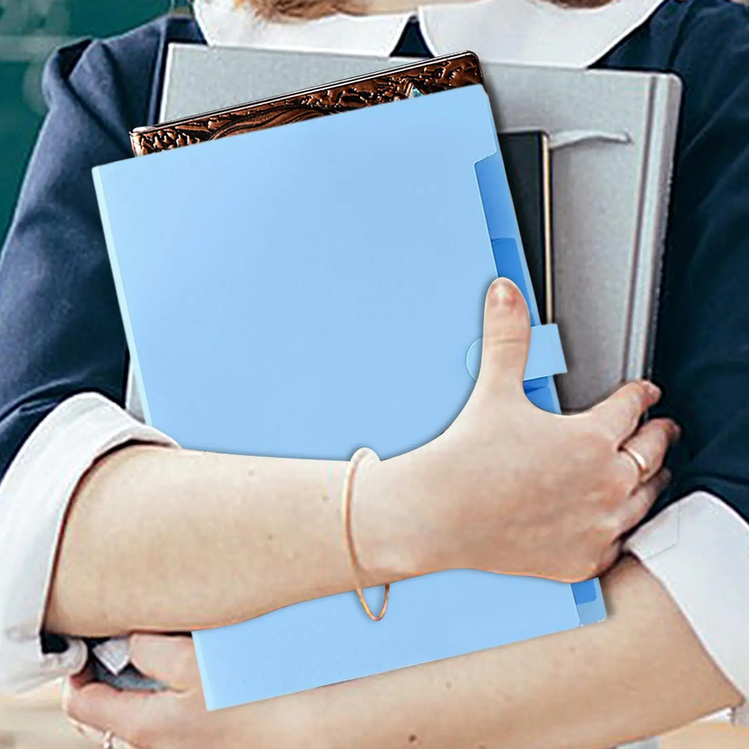 Aktenordner, Papier-Organizer im A4-Format, tragbares Multifunktions-Aufbewahrungszubehör mit Farbetiketten und 7 Taschen für die Schule zu Hause