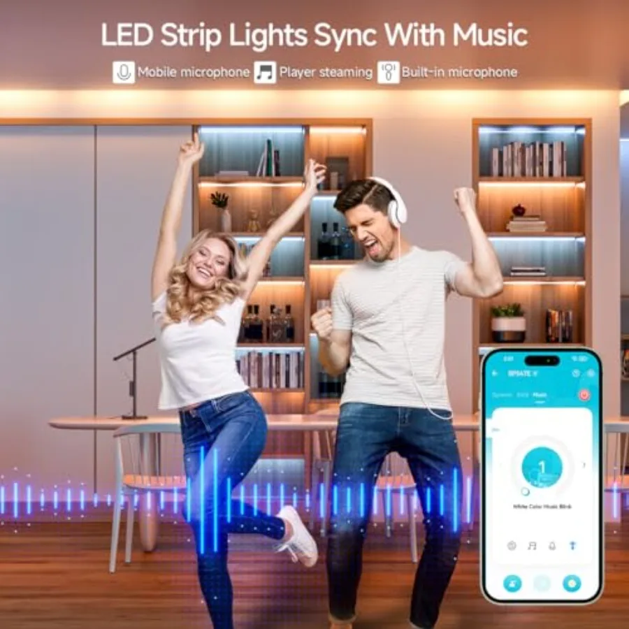 FCOB Addressable CCT WS2811 IC COB LED Strip Chasing White Light 16.4FT CRI 90+ Bluetooth WiFi Controller Support Alexa/Google view 6