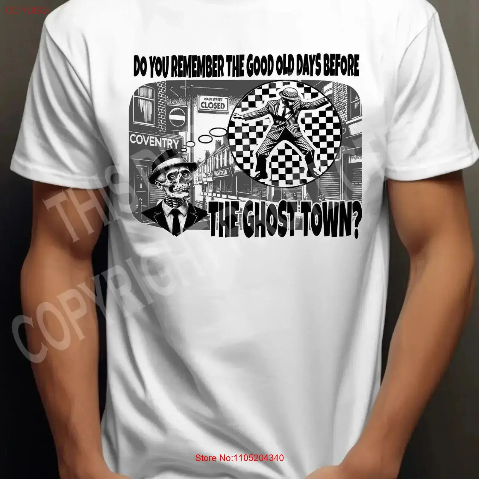 تي شيرت مستوحى من العروض الخاصة بلونين من الجنون التصميم الأصلي Mod Ska Reggae عتيق مغسول برسومات غير رسمية مريحة ومتعددة الاستخدامات