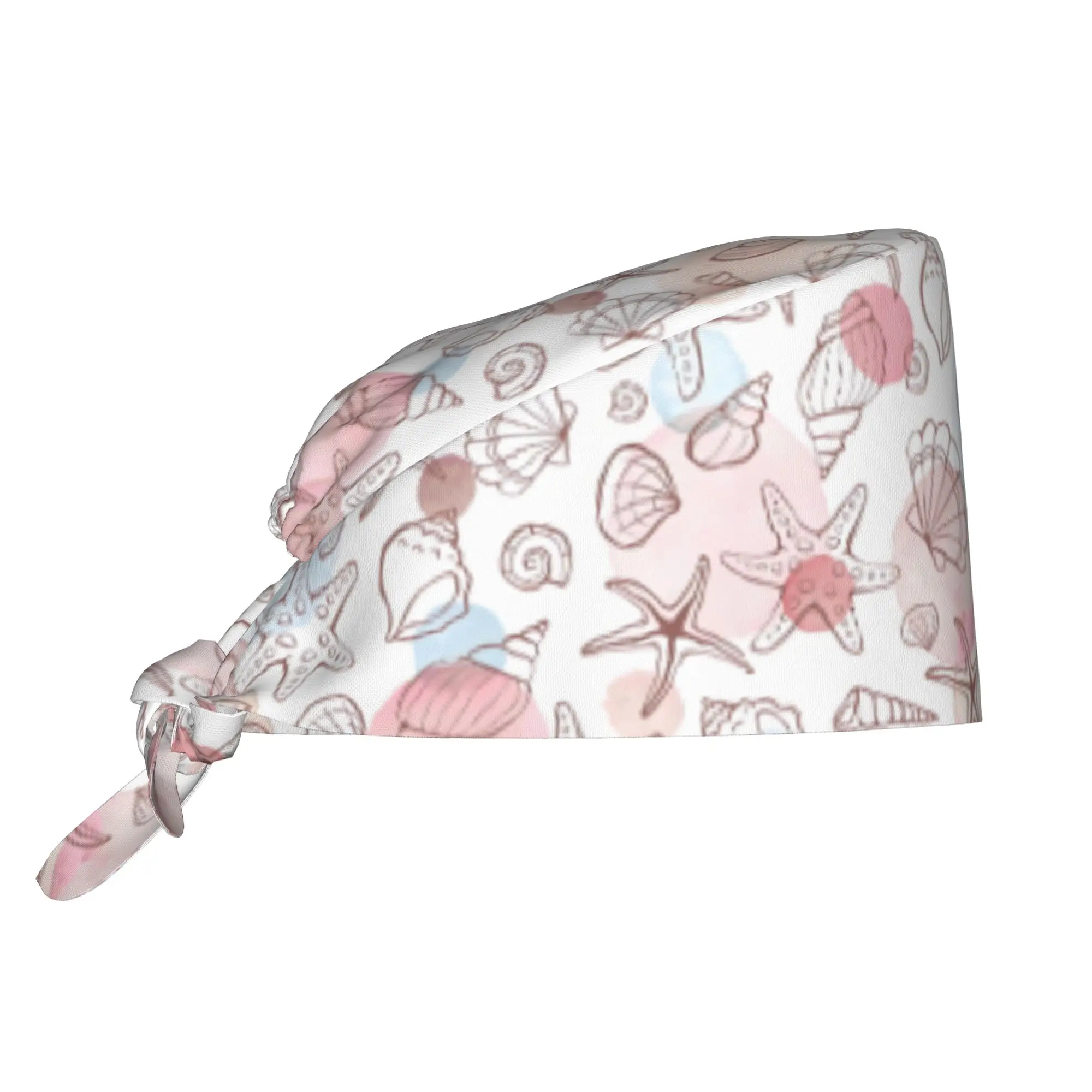 Adjustable Littles Anime Mermaides Working Hat Women Men Fish Manga Scrub Caps Scrub Nursing Doctor Surgeon Cap for Dentist