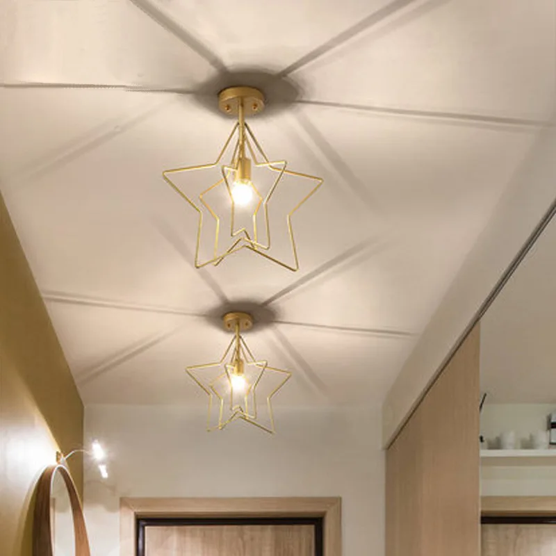 Nordic Star Ceiling Light Simple And Modern Pentagram Restaurant Bedroom Children S Room Balcony Entrance Corridor Ceiling Light