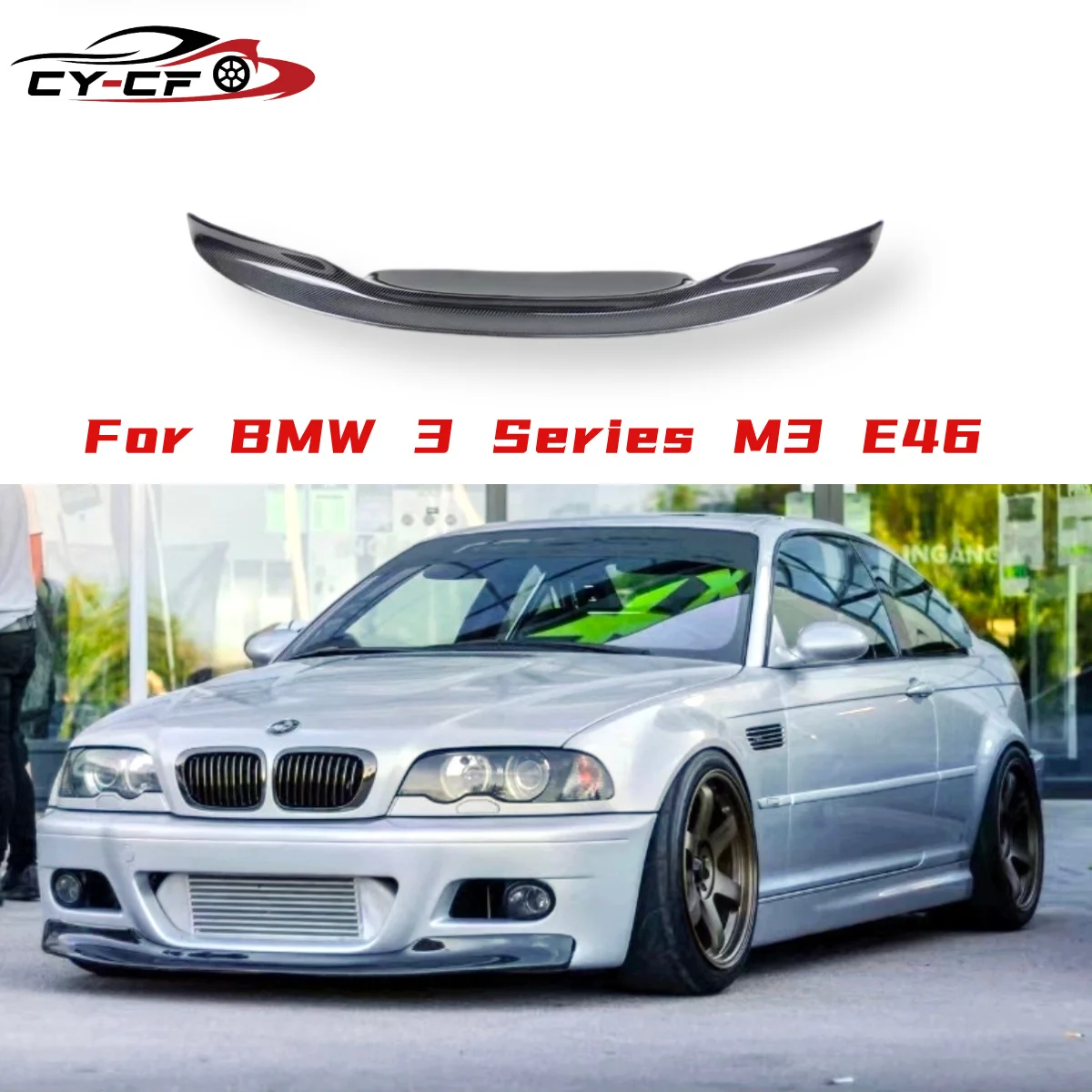 

For BMW E46 M3 Front Lip CSL Style Front Lip Carbon Fiber Front Bumper Spoiler Lip for BMW E46 M3 1999-2006