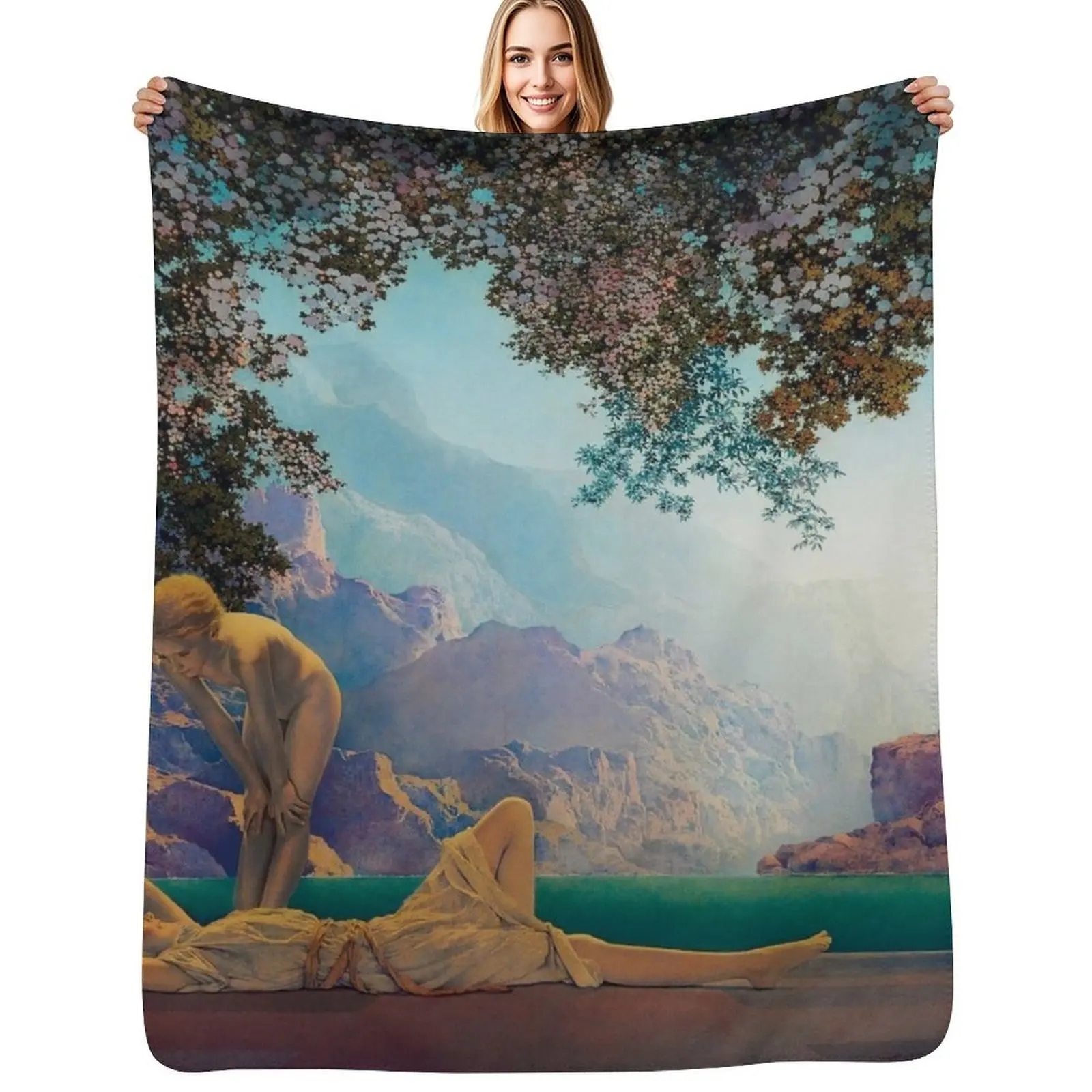 

Maxfield Parrish. Daybreak. 1923 Throw Blanket Long Lasting Soft Plush Blanket for Daily Use