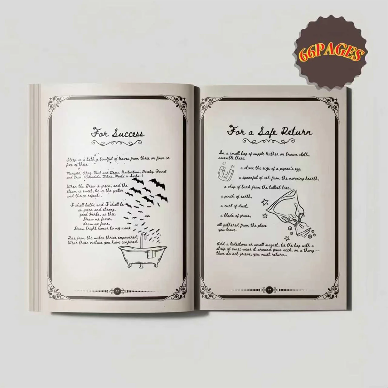 كتاب إملائي السحر ذو مظهر جلدي عتيق مع غطاء قابل للتخصيص لصفحات الهالوين التنكرية والآر بي جي الفارغة #3