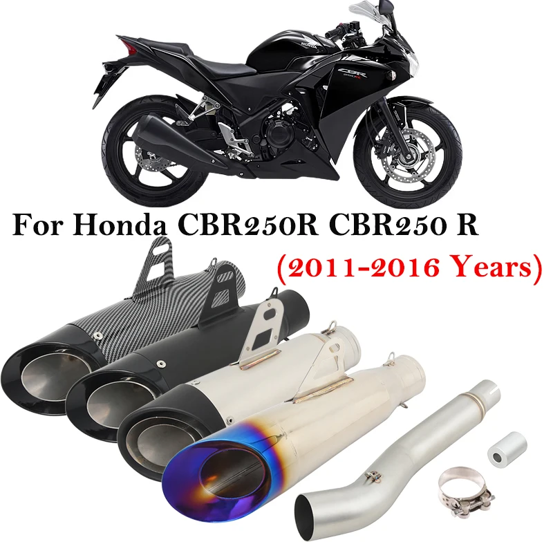 Slip On For Honda CBR250R CBR250 R CBR 250R 2011 - 2016 Motorcycle Exhaust Escape Systems Mid Link Pipe Connecting 51mm Muffler