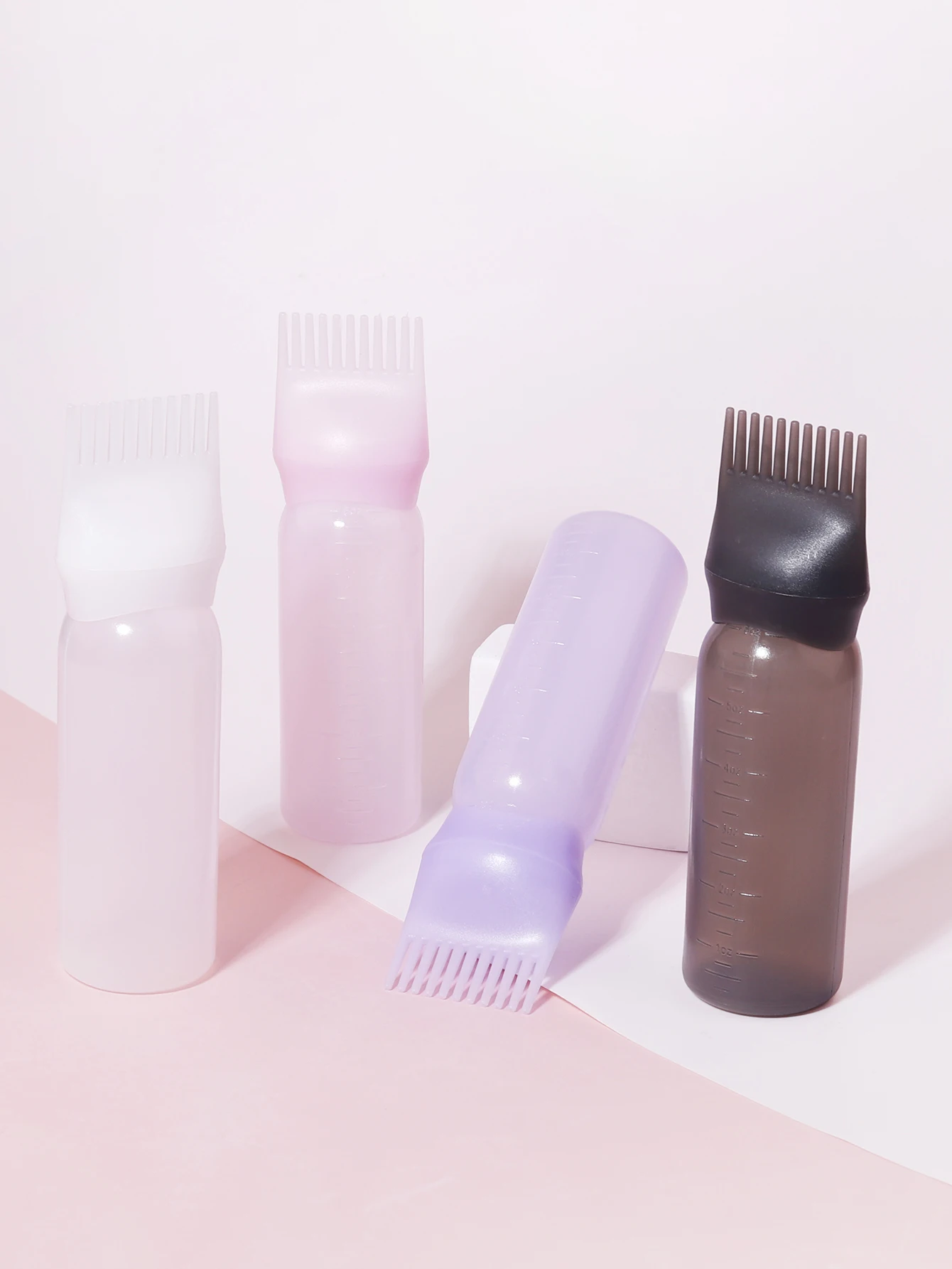 1 Stück Haarfärbemittel-Applikatorflasche mit Skalenwertanzeige, Kamm-Applikator, geeignet für Salons und Privathaushalte für Haaraccessoires – Detail 2