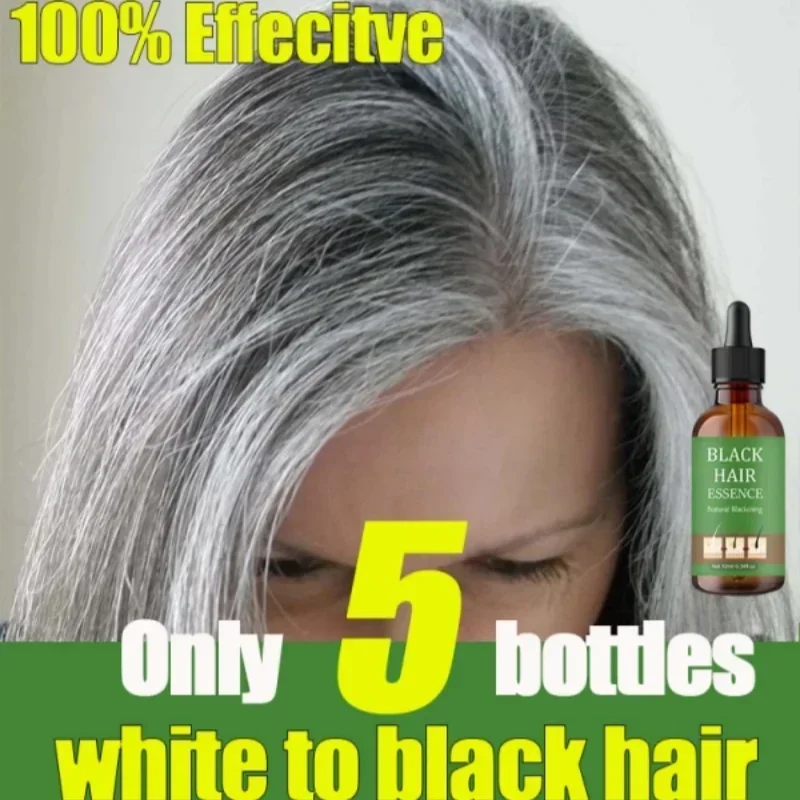 Esencia Anti-gris para el cabello, restaura el Color Natural, suero Anti-gris para un cabello blanco a negro saludable, tratamiento efectivo