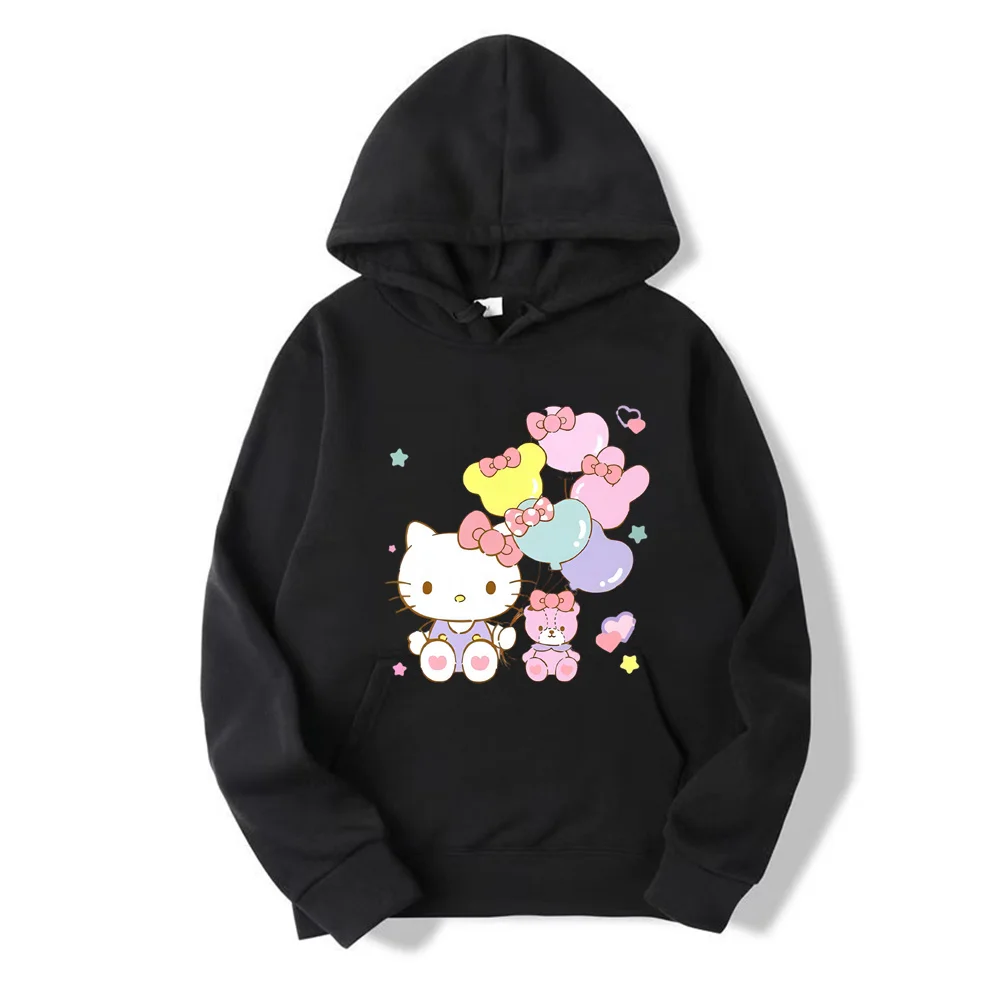 Sudadera con capucha de Hello Kitty para mujer, ropa de los años 90, sudaderas con capucha de dibujos animados, sudadera Sanrio, Tops, ropa de Hip Hop