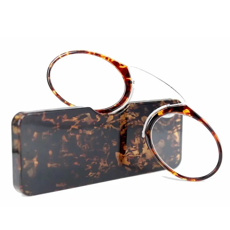 4 Stück tragbare Lesebrillen mit Clip-Nasenbügel für Herren, ultraleicht, ultradünn, presbyopische Brillen mit Original-Etui 1,0 1,5 – Detail 13