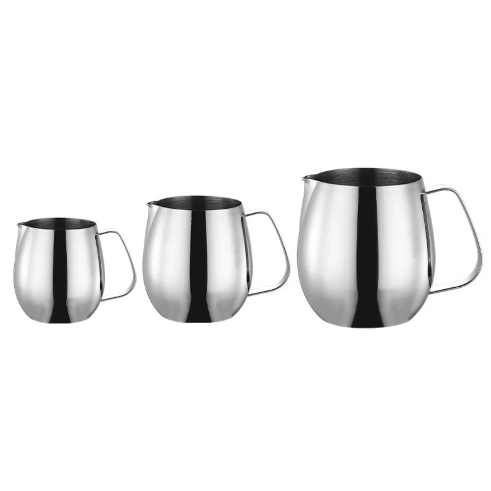 Coffee Latte Art Cylinder Italian Style 304 Stainless Steel Fancy Style with Handle Milk Cup Utensil Drum Type Latte Art Cup