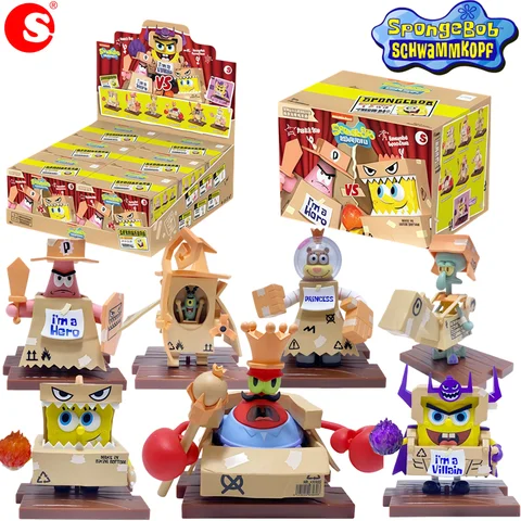 Bob Esponja Squarepants Patrick Star Squidward tentáculos figura de acción de escenario valiente caja ciega juguetes adorno de escritorio personaje de Anime