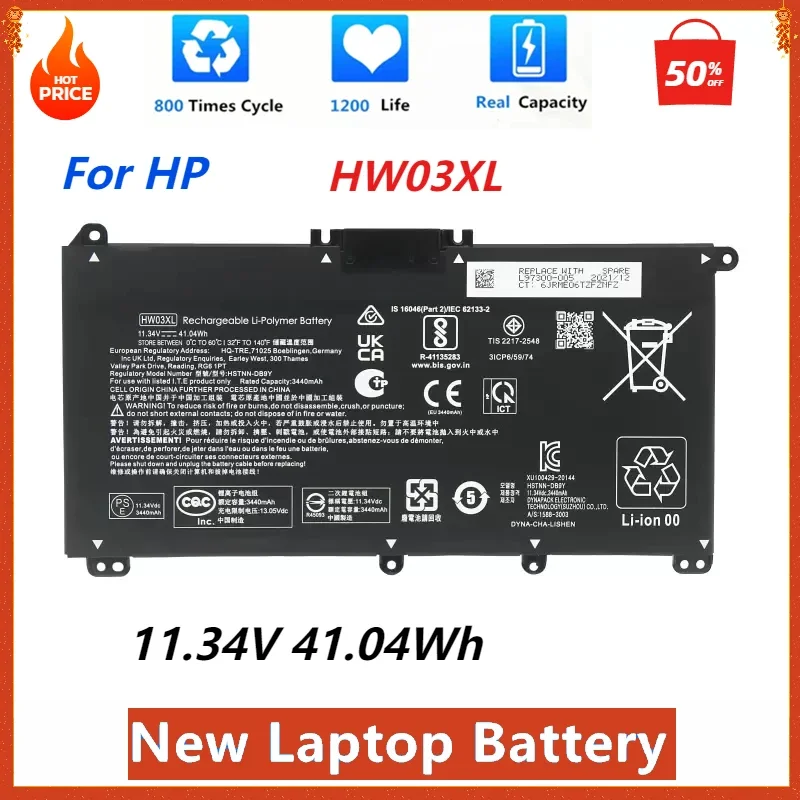 

New HW03XL Laptop Battery for HP Pavilion 15-EG 15-EH Series 15-EG000 15-EH000 17-CP 17-CN Series TPN-Q246 TPN-Q245