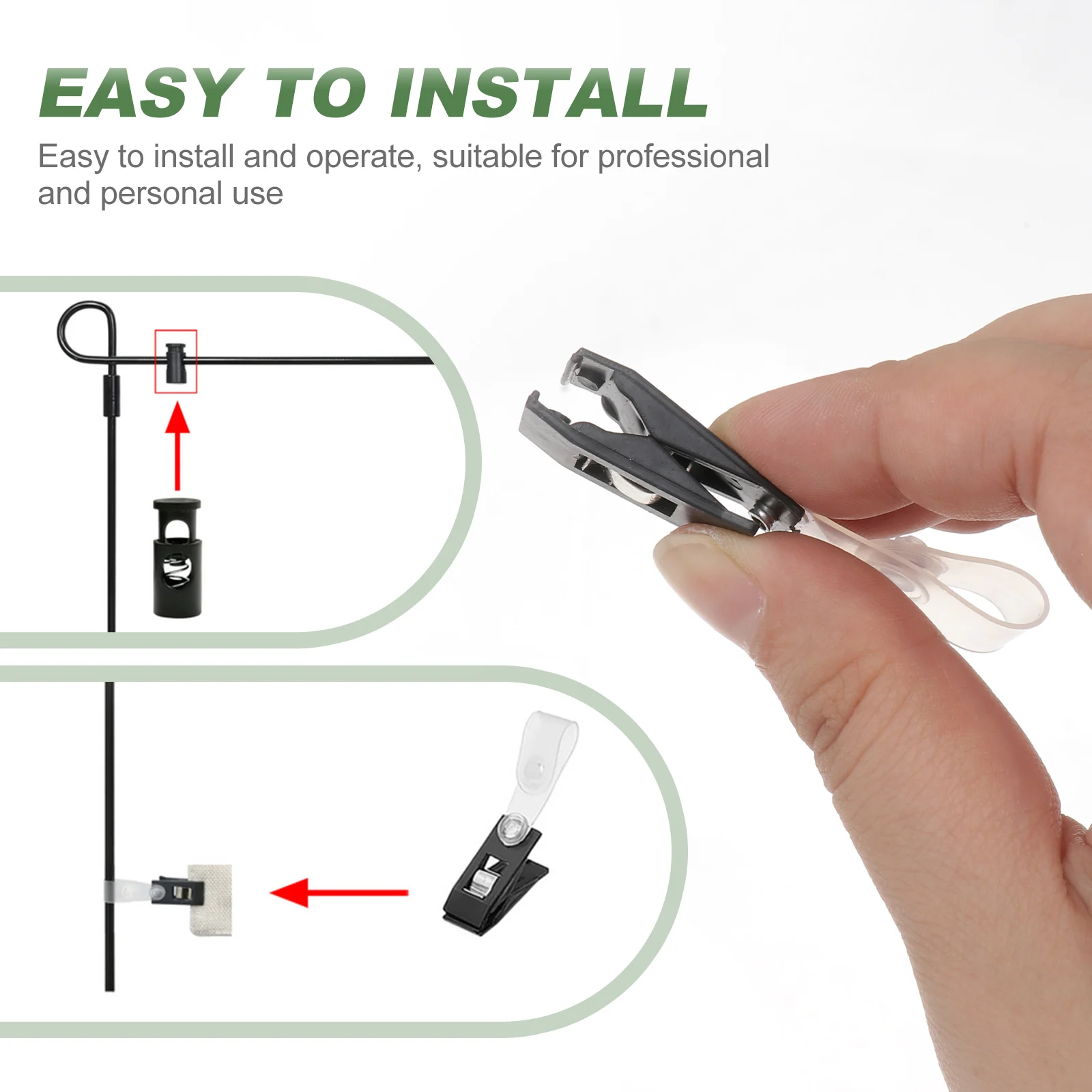 

5Sets Antiwind Garden Flag Stoppers Clips Compact Storage Professional Personal Use Fixator Garden Flag Stopper with Clip