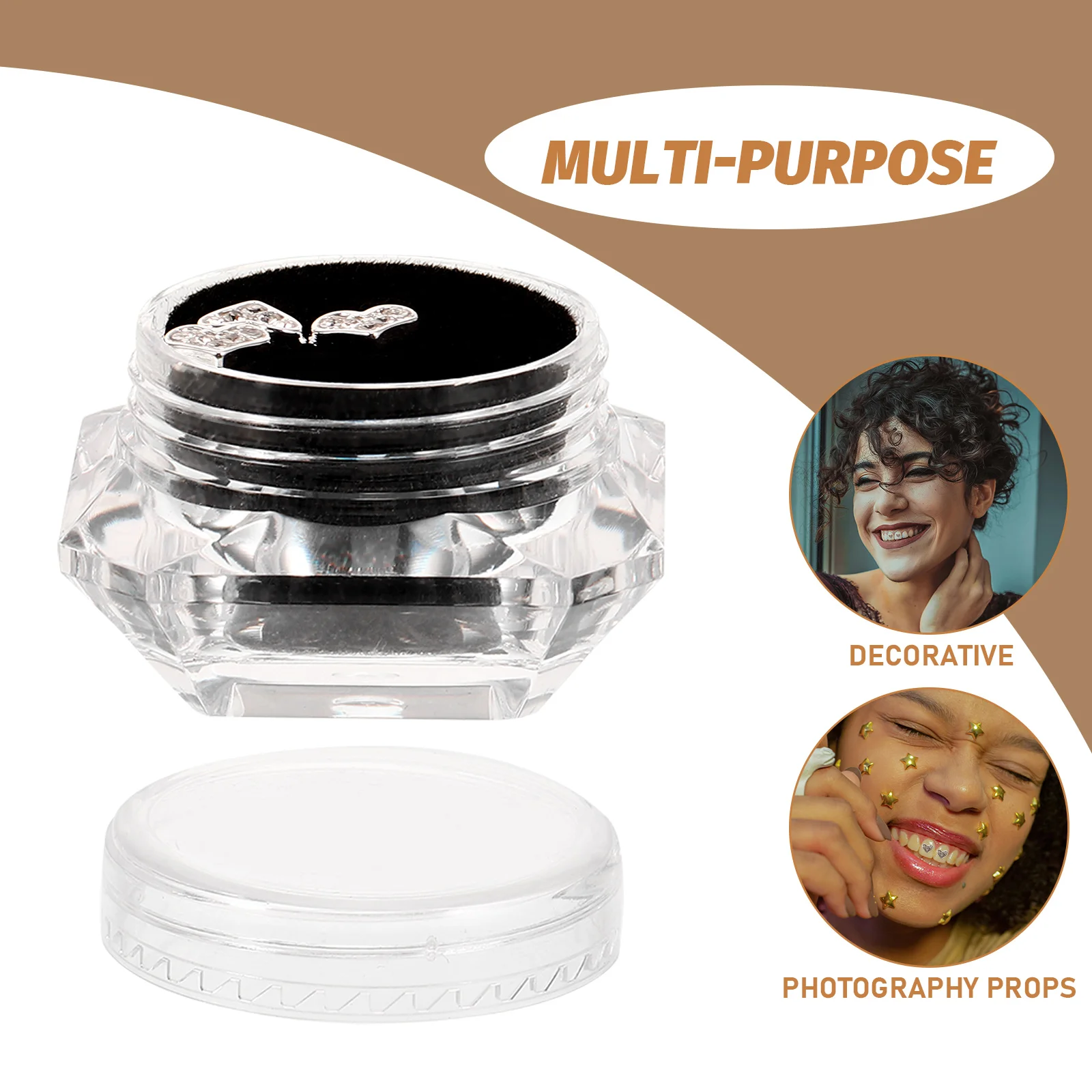 Heart Shape Tooth Rhinestone Kit DIY Teeth Ornament Props Unisex Jewelry Decor Tooth Rhinestone Dental Decor