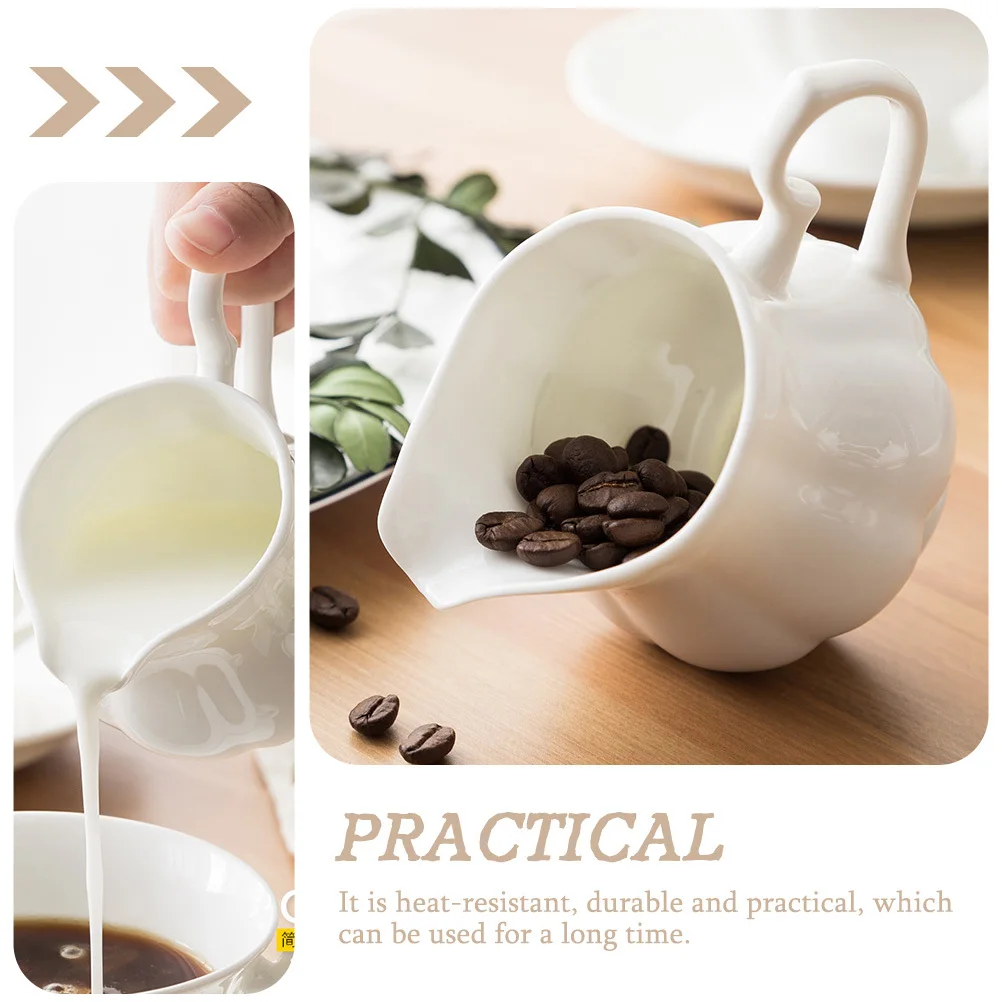

Ceramic Coffee Milk Jug Practical Heat Resistant Sauce Serving Pitcher for Frothy Coffee Milk Creamer Pitcher