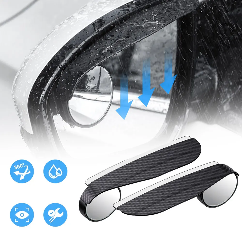 

Universal Blind Spot Mirror Car Rear View Mirror Rain Cover Sun Visor Eyebrow Side View Mirror Rain Guard Auto Protection