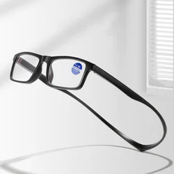 New Unisex Hanging Neck Magnet Reading Glasses Magnifier Men Women Magnetic Presbyopic Eyeglasses Rivets Hyperopia Spectacles