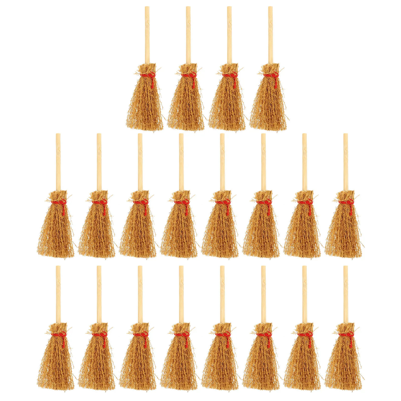 

20Pcs Broom Hanging Decor Miniature House Accessories Halloween Witch Small Wood Brooms Photo Props Small Cleaning Props