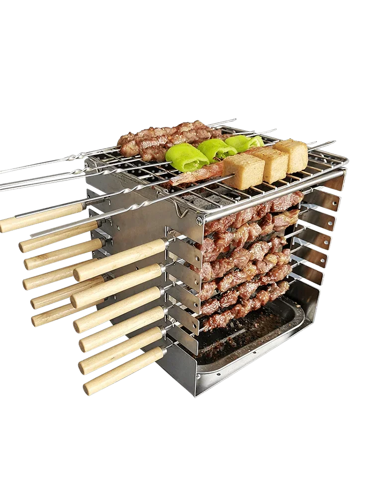 

"B" side roast king smokeless small barbecue grill grilled outdoor household barbecue grill indoor charcoal kebabs.
