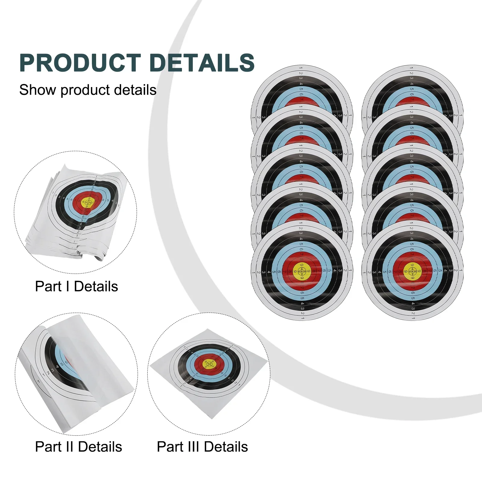 10pc 40x40cm Archery Targets Paper Face Durable Practice Training For Arrow Bow Practice Sports Darts Hunting Shoot Accessories