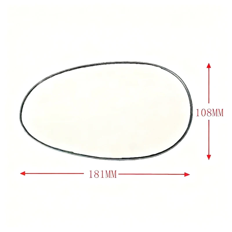 Glass rear view mirror with heating,left and right rear view mirror for Rover 25 45 75 MG ZR ZS ZT 1999 2000 2001 2002 2003-2007