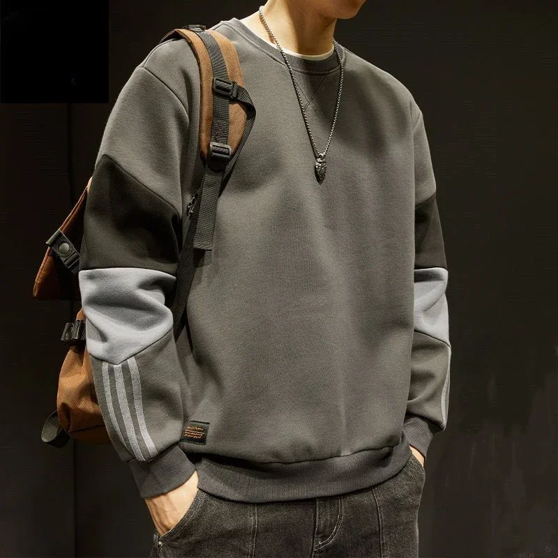 

Sweatshirts For Man Top Loose Hoodieless Black Men's Clothing T-shirt Pullover Emo Young On Sale Offers Streetwear Simple Winter