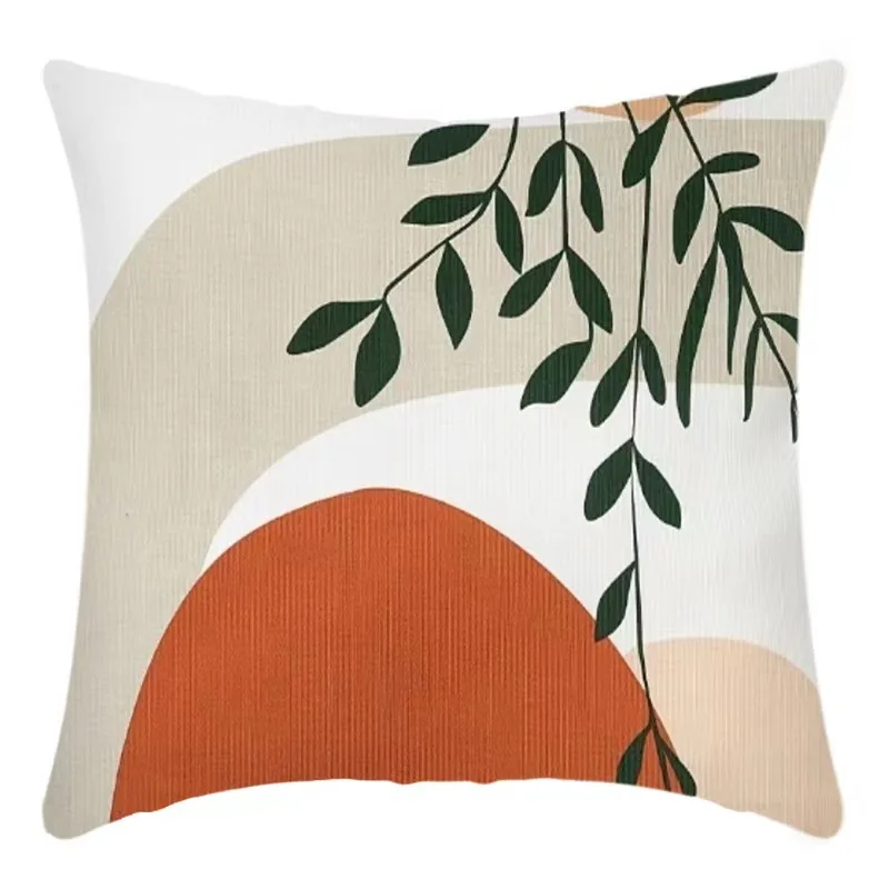 45x45cm Simple Geometric Abstraction Print Pattern Linen Cushion Cover Home Decoration Living Room Sofa Chair Pillow Cover