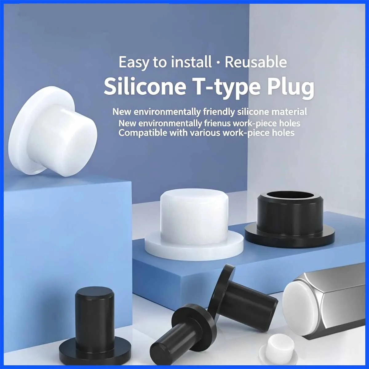 200PCS 2.7mm-7mm Thread Silicone Rubber Plug Stopper High Temperature Resistant Reusable Hole Seal Cover Blanking End Cap