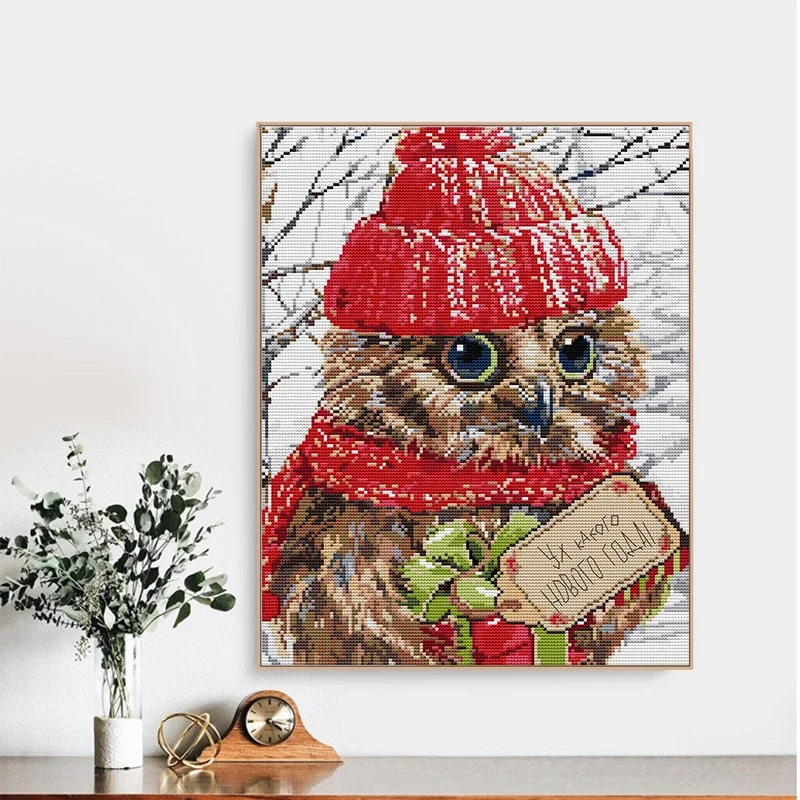 

Набор для вышивки крестом Joy Sunday с рисунком совы Aida 16CT 14CT11CT с принтом, рождественские украшения, набор для ручной вышивки, игла, искусство и ремесло