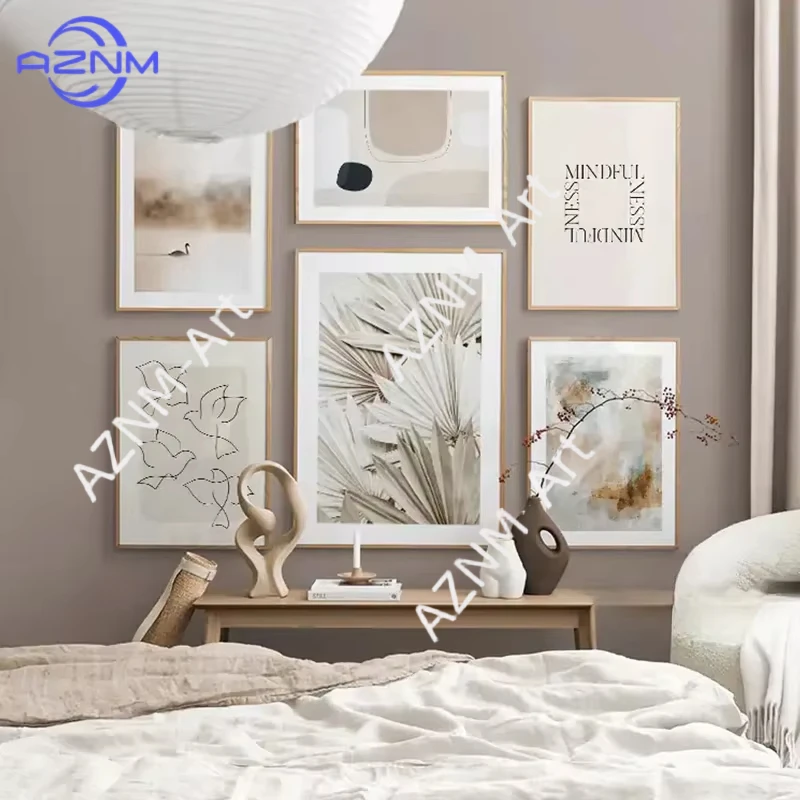 1PC ，Scandinavian Simple Wall Art Sweet Color Landscape Abstract HD Canvas Oil Painting Poster Print Home Bedroom Living Room