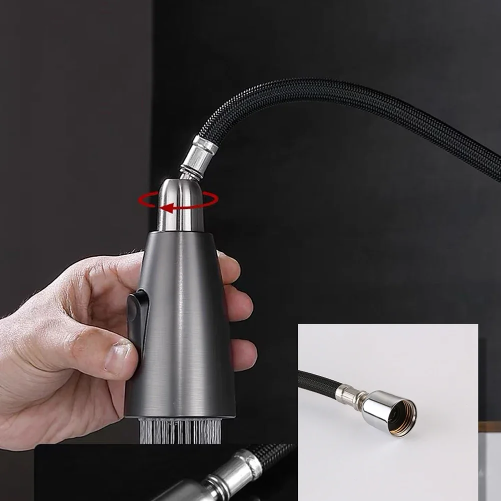 1.5m Kitchen Faucet Hose 360° Rotation Pull Out Nylon Braided Shower Hose Anti Winding Handheld Shower Pipe Tube M10 M15 Thread