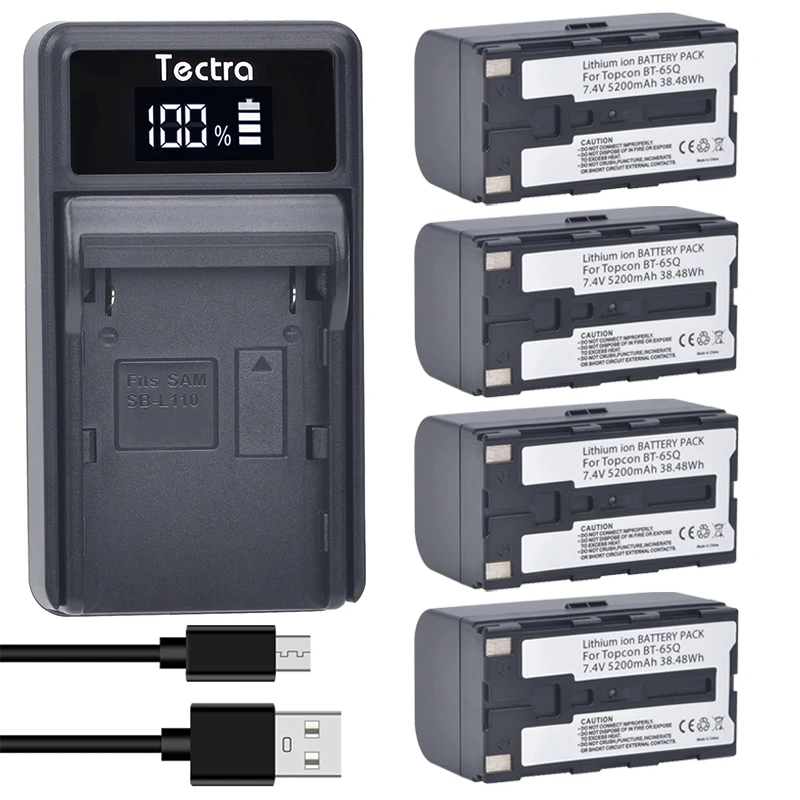 5200mAh BT-65Q Bateria BT 65Q BT65Q Battery +Charger for Topcon FC 200 2200 2500,GPT-7000i 7500 GTS-750 900 BT-60Q BT-61Q BT-66Q