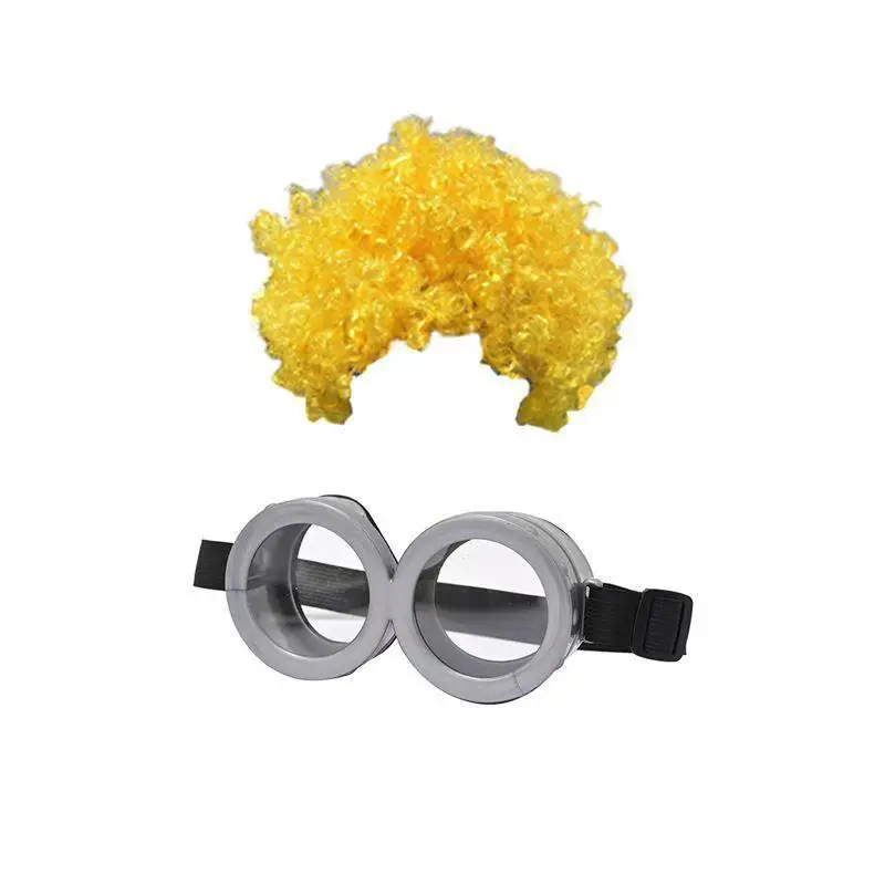 Yellow Man Cosplay Wig Big Glasses Steal Dad loween Par Costume Props Six One Small Yellow Man Disguise Tools