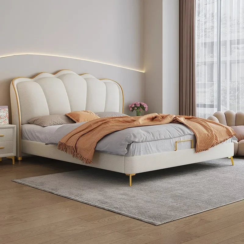 Storage Marriage Bed Modern Wood Europian Couple Bed Nordic Minimalist Letto Matrimoniale Bedroom Furniture And Decoration