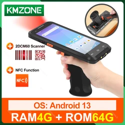 Terminal PDA portátil Android 13 actualizado 4G, lector de escáner de código de barras 2DCM60 NFC RAM4G ROM64G, PDA en funcionamiento para inventario