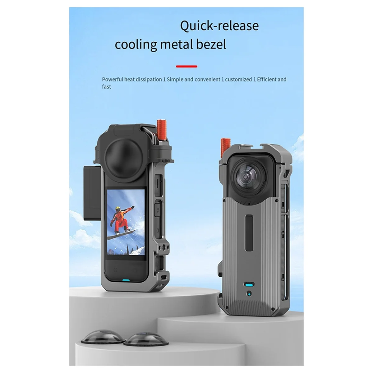 

AB-For Insta360 X4 Shockproof Protective Rabbit Cage Expansion Case for Insta360 X4 Metal Frame