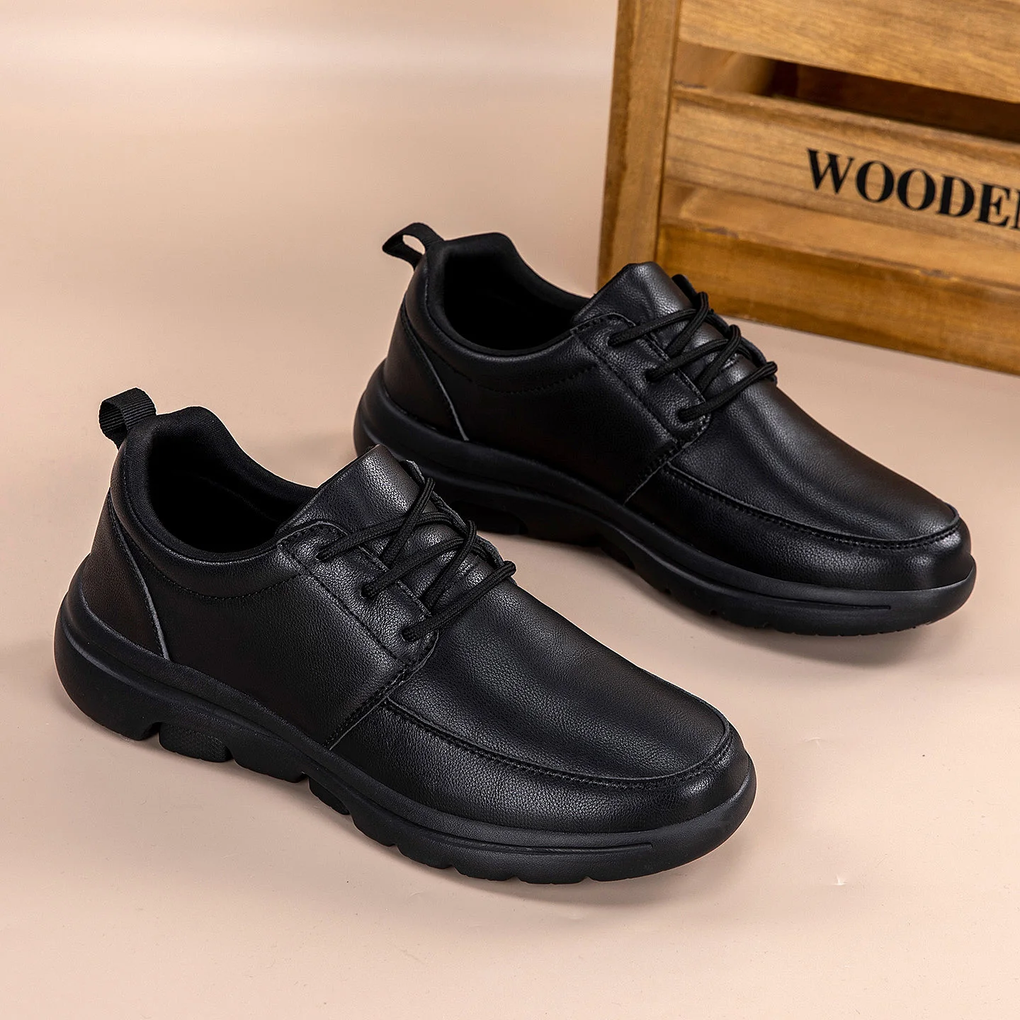 

Lightweight All Black Mens Loafers Slip On Comfortable Casual Shoes Trendy Sneakers for Middle Aged Elderly Dad