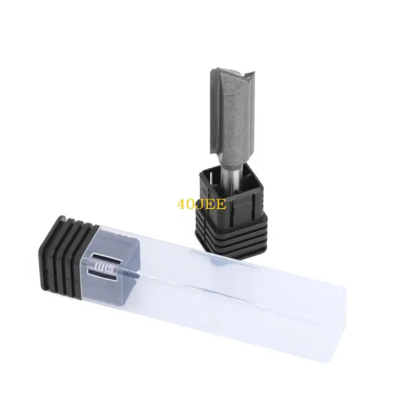 40JE 4Pieces Profesional Woodworking Router Bit Double Edges Design 1/4inch Shank Daya Daya Daya Baja Lurus Potong Router Bit